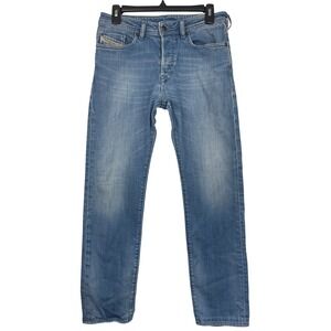 Diesel Industry Buster Regular Slim Tapered 28x28 Light Wash Denim Blue Jeans
